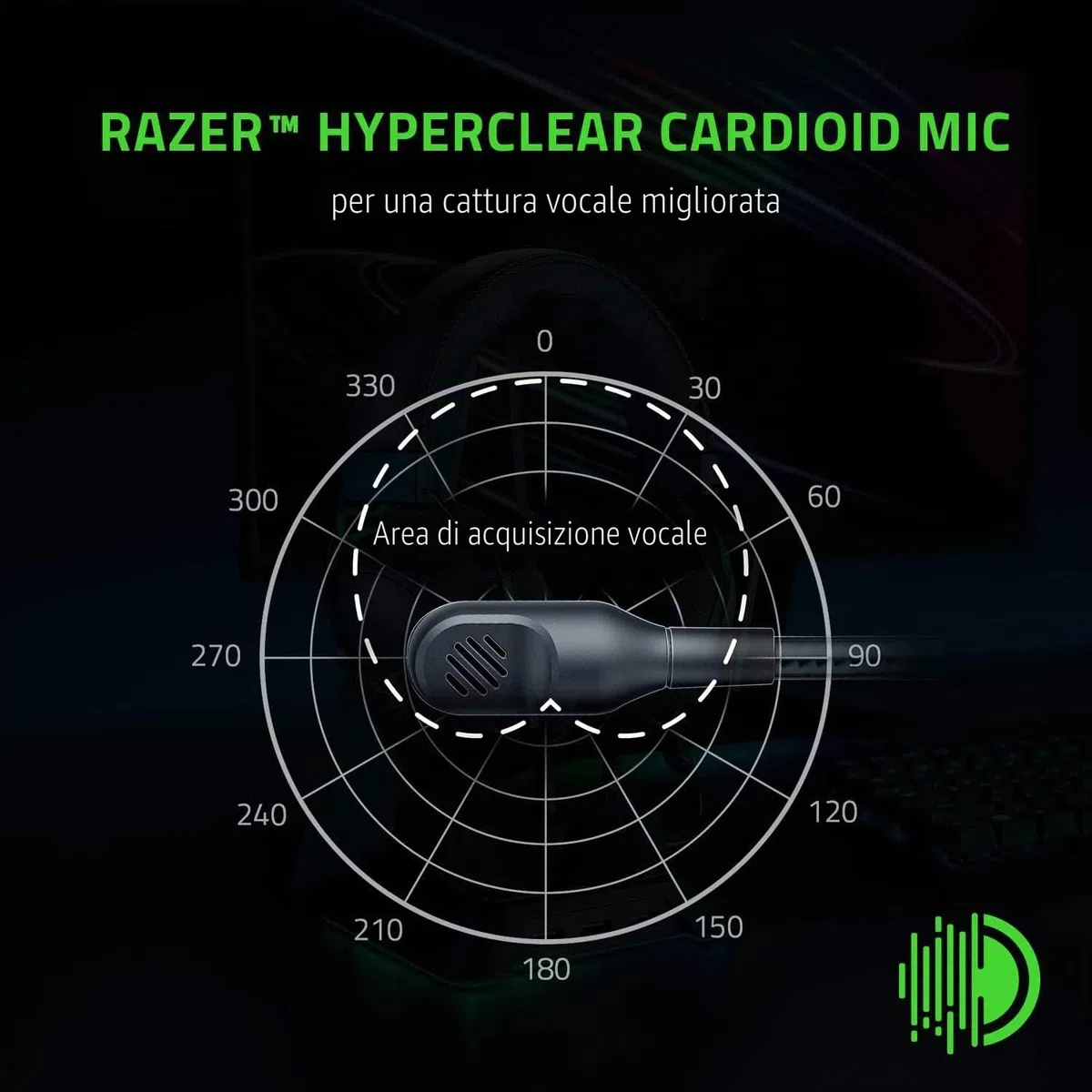 Razer BlackShark V2 X Gaming Headset: 7.1 Surround Sound - Driver 50 mm - Cuscino in memory foam - PC, PS4, PS5, Nintendo Switch, Xbox One, Xbox Series X & S, Mobile - Jack audio da 3,5 mm - Nero
