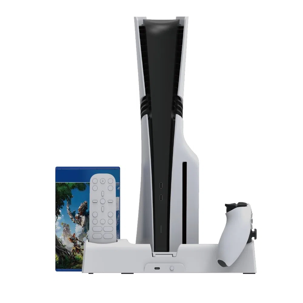 Base multifunzionale per la dissipazione del calore per la console per PS5 Pro, supporto e supporto di raffreddamento con rack per la conservazione dei dischi del caricabatterie del controller