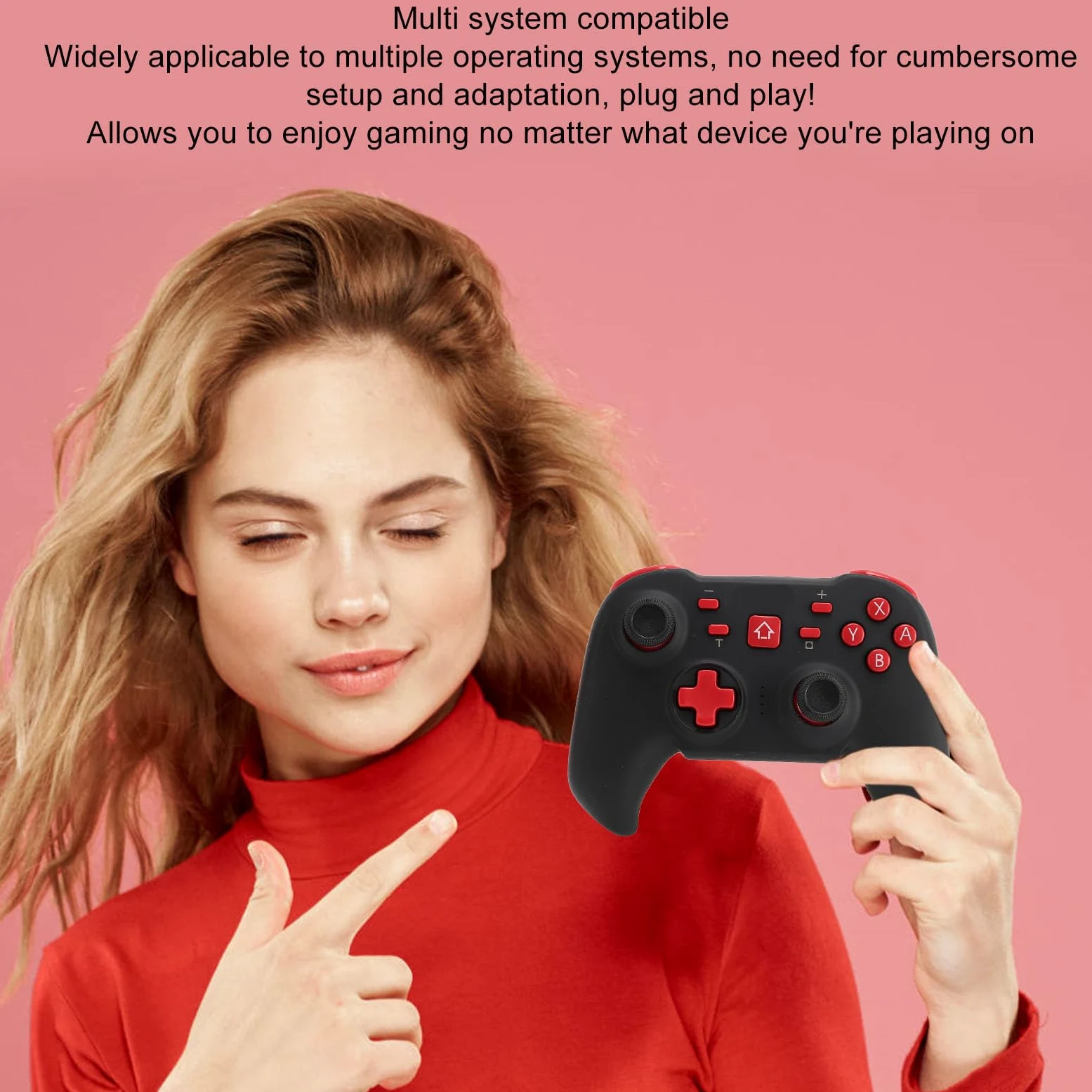 Garsent Controller Wireless, Controller di Gioco Ricaricabile con Giroscopio a 6 Assi, un Tasto di Attivazione, Automatico, Turbo, Vibrazione, Gamepad Bluetooth 5.0 per per