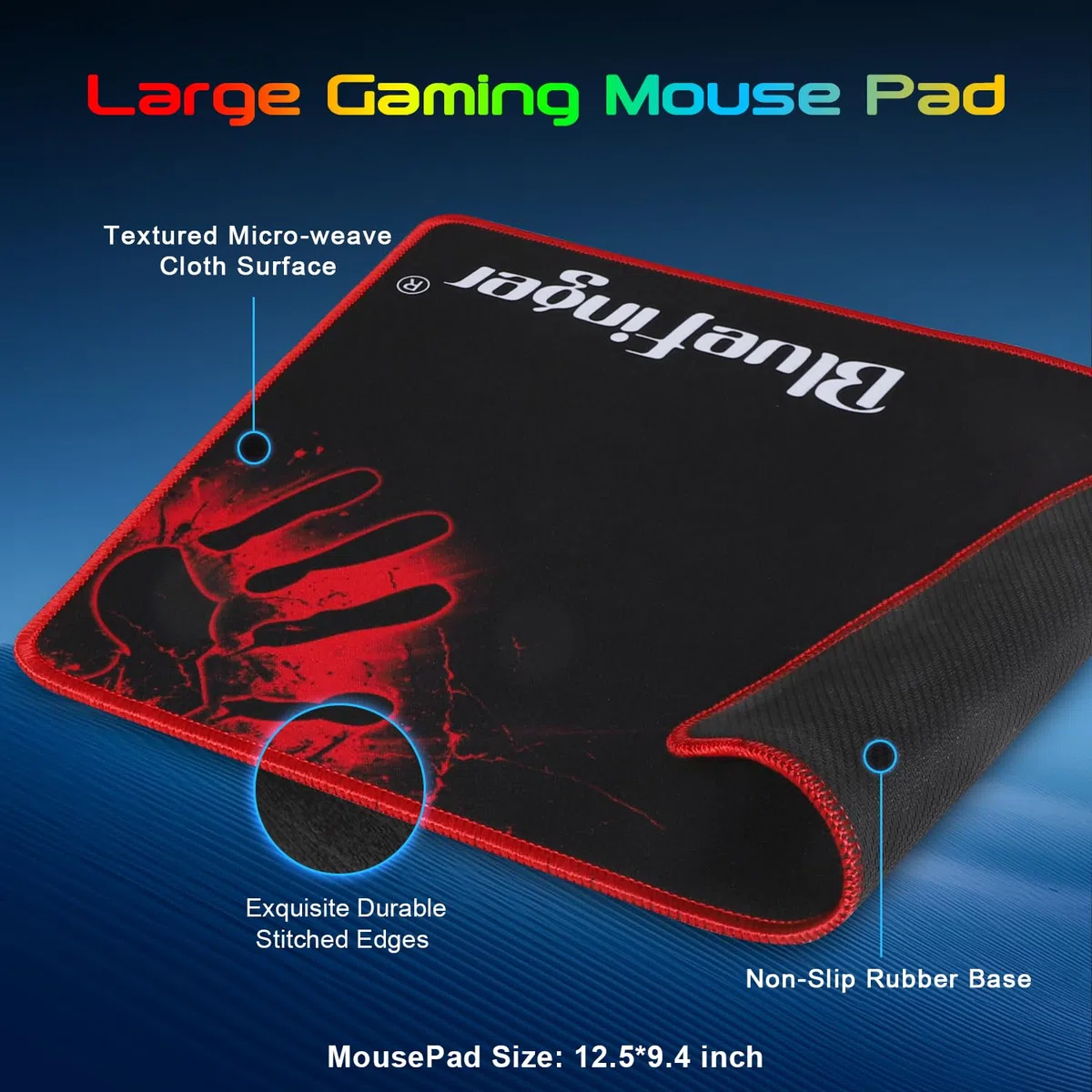 BlueFinger Tastiera e mouse da gioco con cavo USB, con retroilluminazione e tastiera combinata, lettere bagliore, retroilluminate a 3 colori, tastiera e mouse per gioco e lavoro