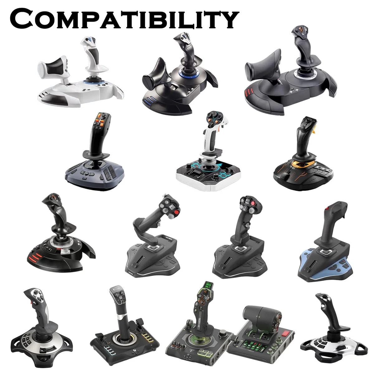 Joystick da tavolo per giochi di simulazione volo, montaggio Hotas - Compatibile con Thrustmaster T. Flight Hotas One/4/X, Sol-R2/Sol-R1, SimTask Farmstick, WINWING URSA MINOR Series, G Extreme 3D Pro