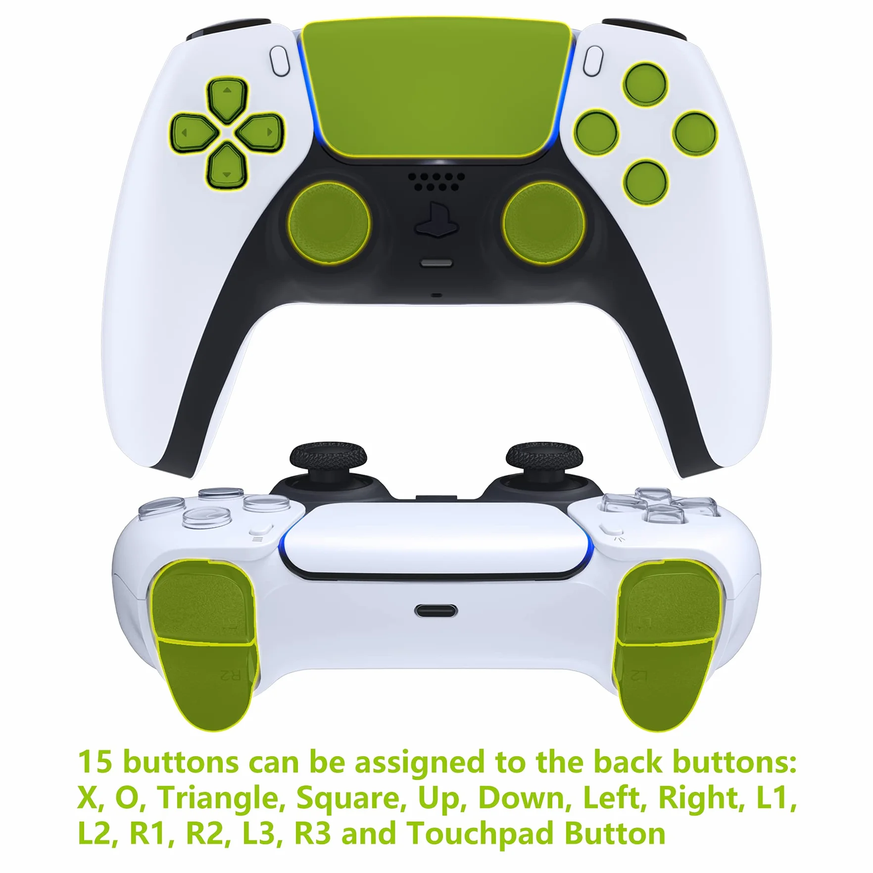 eXtremeRate RISE V3 Remap Kit Programmabile per ps5 Controller BDM-030/040/050,Palette Metallo Back Button Tasti Posteriore Cover Grip Gommato per ps5 Joystick-Senza Controller-Nero