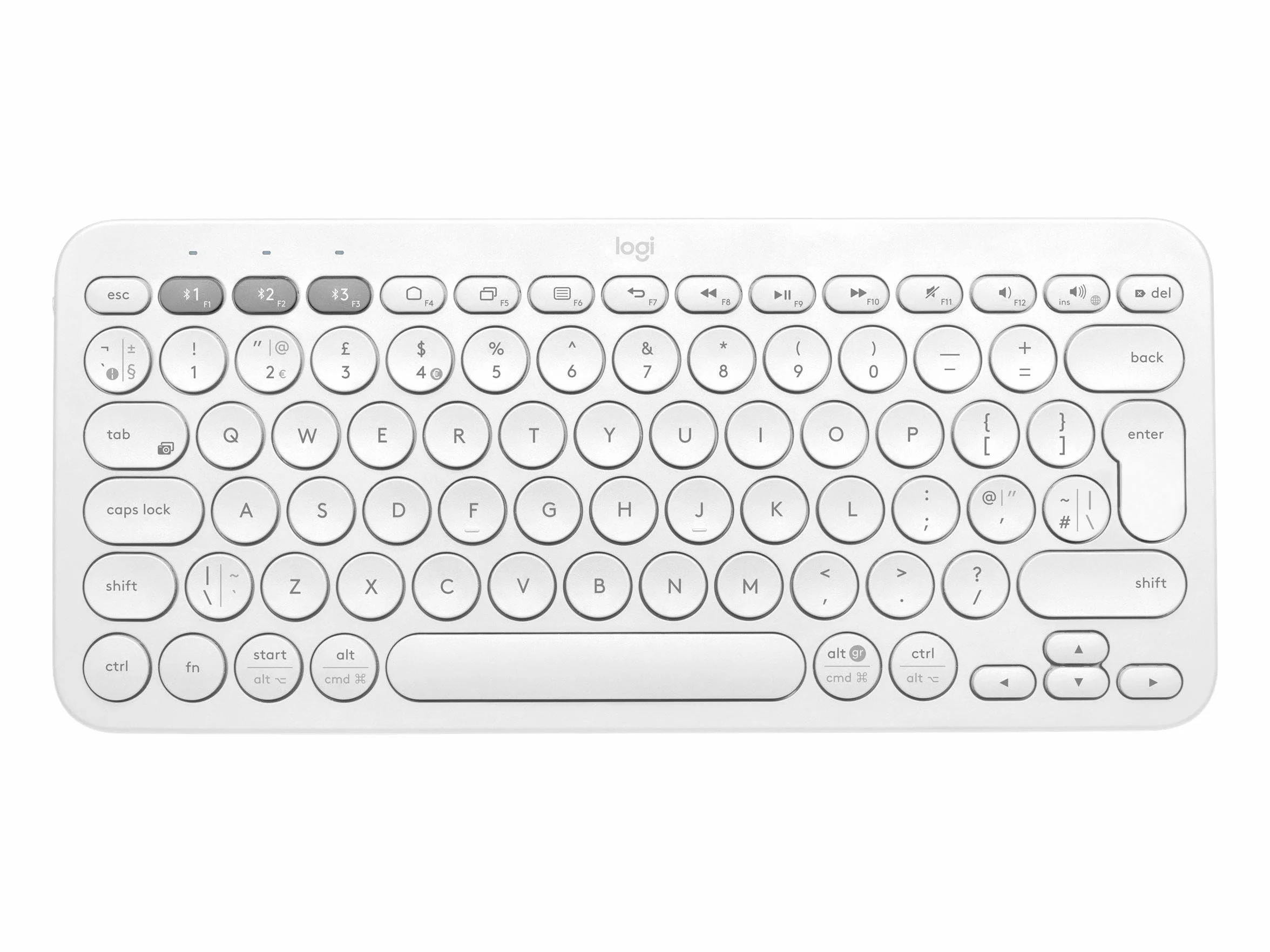 Logitech K380 Tastiera, Layout Tedesco Qwertz, Bianco