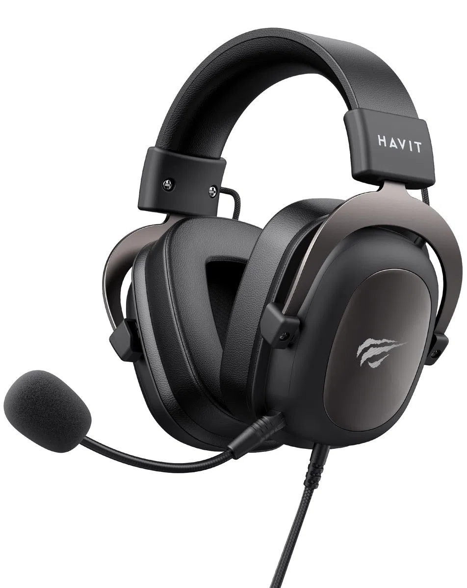 havit Cuffie da gaming stereo metallizzate con ingresso jack ausiliario 3,5 mm per PS4 HV-H2002D nero
