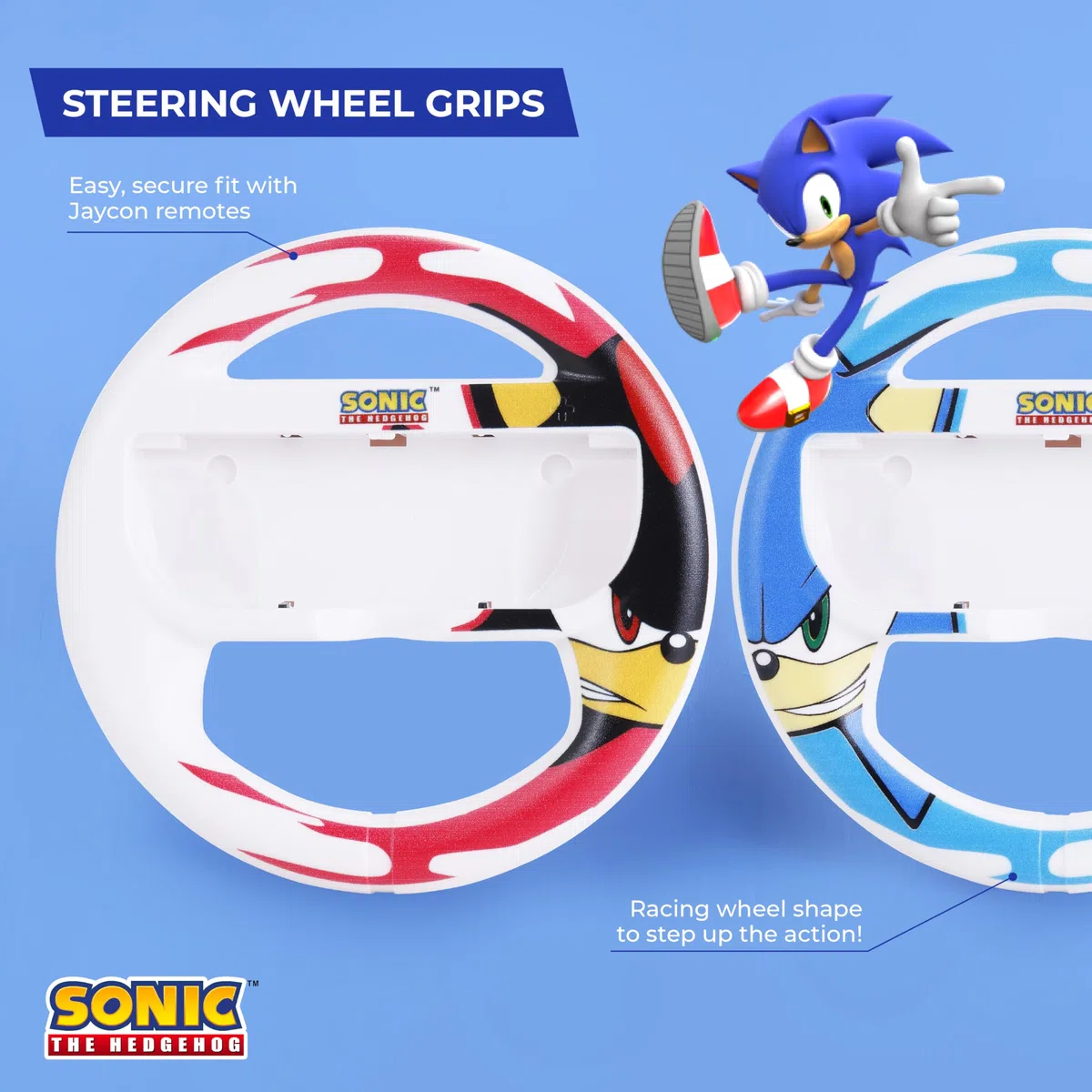 Nintendo Switch Case Sonic VS Shadow, custodia protettiva da trasporto con impugnature per controller, impugnature per pollice, volante,