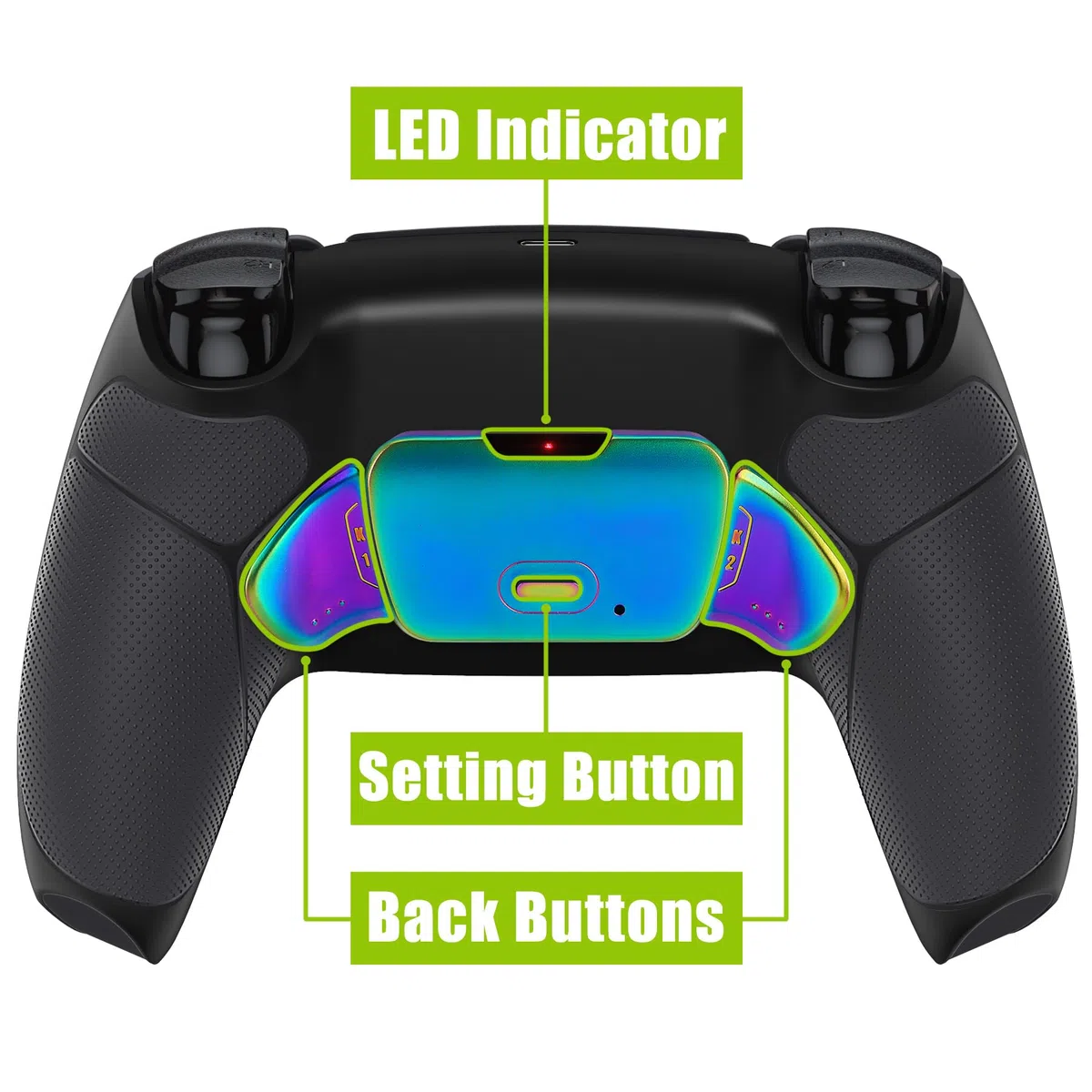 eXtremeRate Rise V3 Remap Kit per ps5 Controller BDM-030/040/050,2 Palette Metallo Programmabile per ps5 Joystick con Cover Grip Gommato,Senza Joypad,Nero Blu Viola