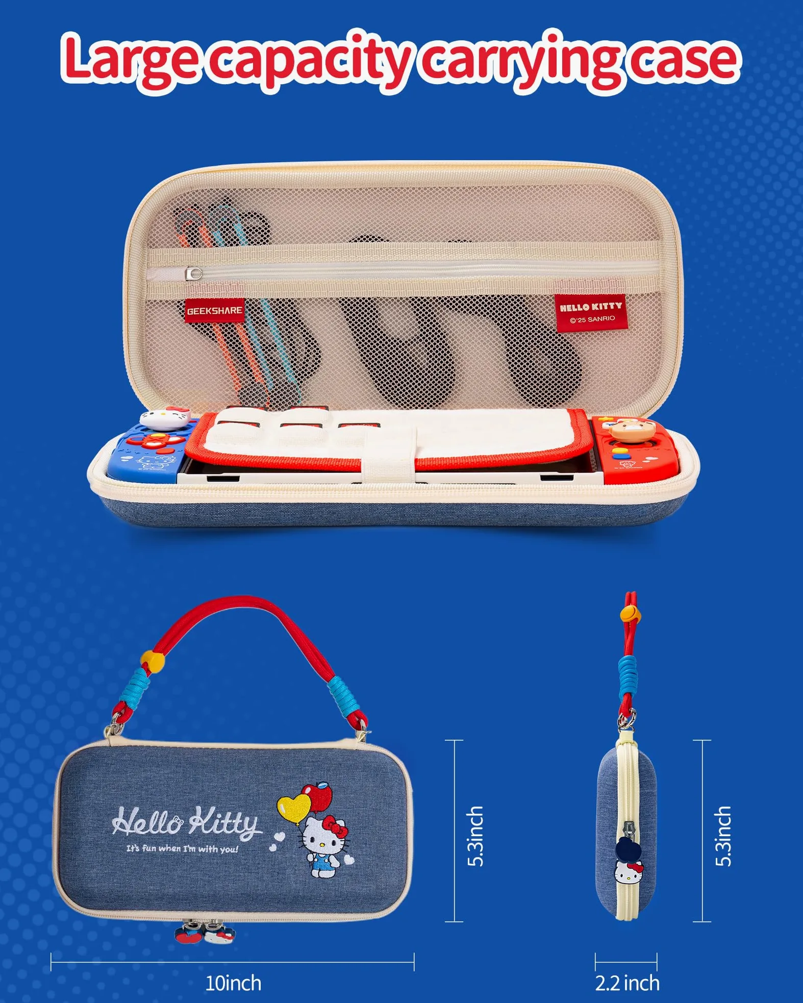 Kuitmor Kit Accessori 7 in 1 per Switch 2 - Kit Protettivo con Custodia da Trasporto, Pellicola Protettiva, Portaschide di Gioco, Supporto, Copiglia Analogiche e altro (Per Switch 2025)
