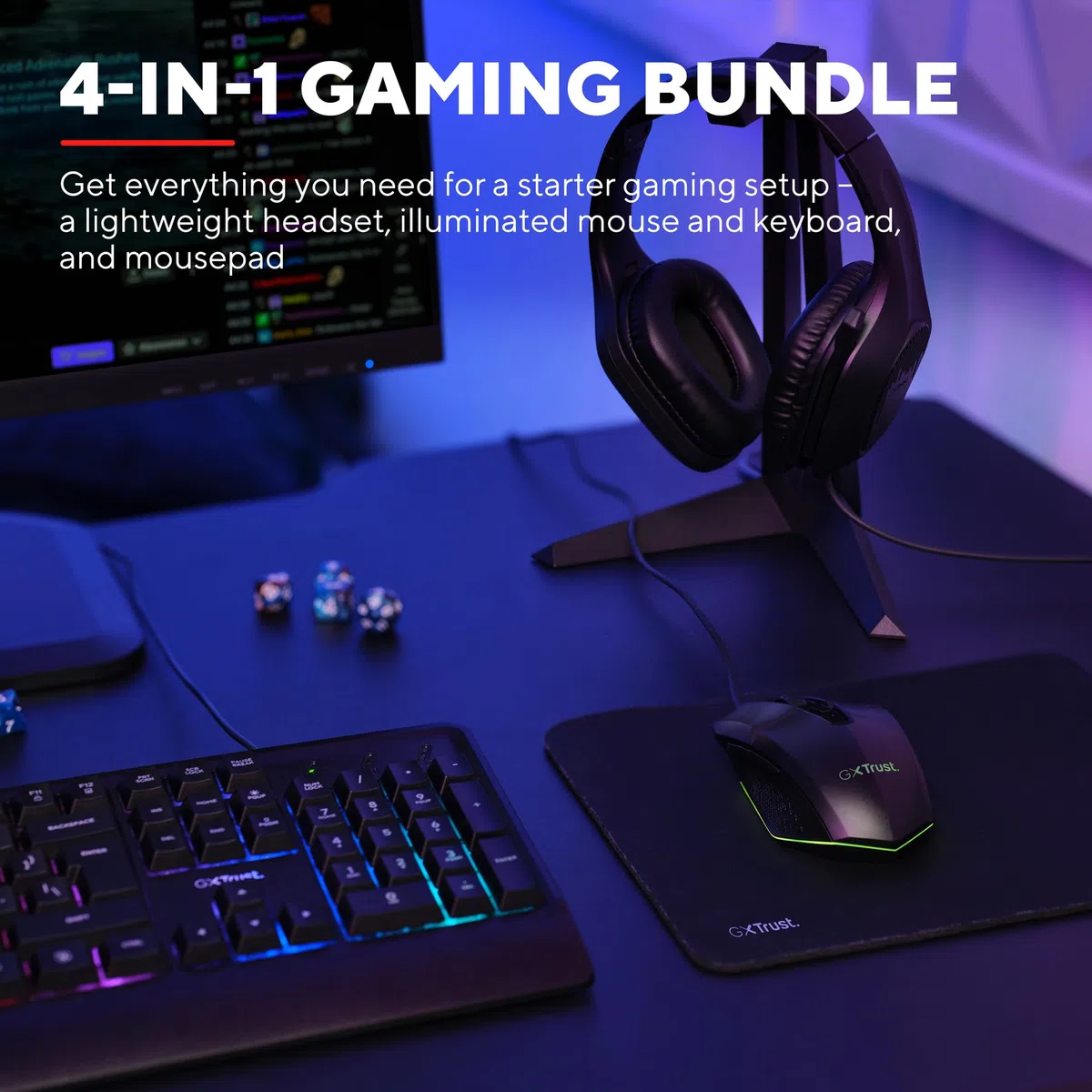 Trust Gaming GXT 792 Quadrox - Pacchetto da gioco 4 in 1 QWERTY NL Layout