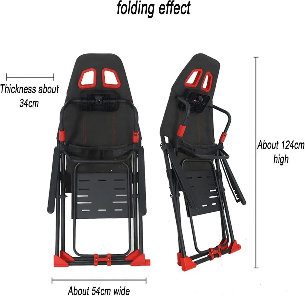 Racing Simulator Cockpit con supporto ruota regolabile e sedile ergonomico, design pieghevole per Xbox, PS4, PC