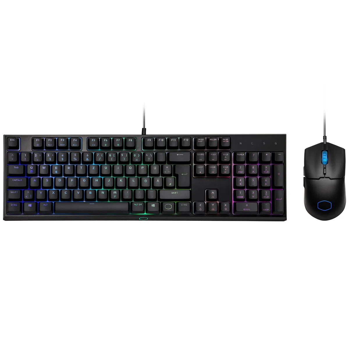 Cooler Master MS110 Tastiera E Mouse RGB Gaming Combo, Nero, QWERTZ - DE