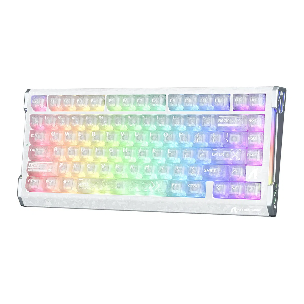 ATTACK SHARK R86 HE 8K Tastiera Gaming Carbonio Rapid Trigger, Bianco