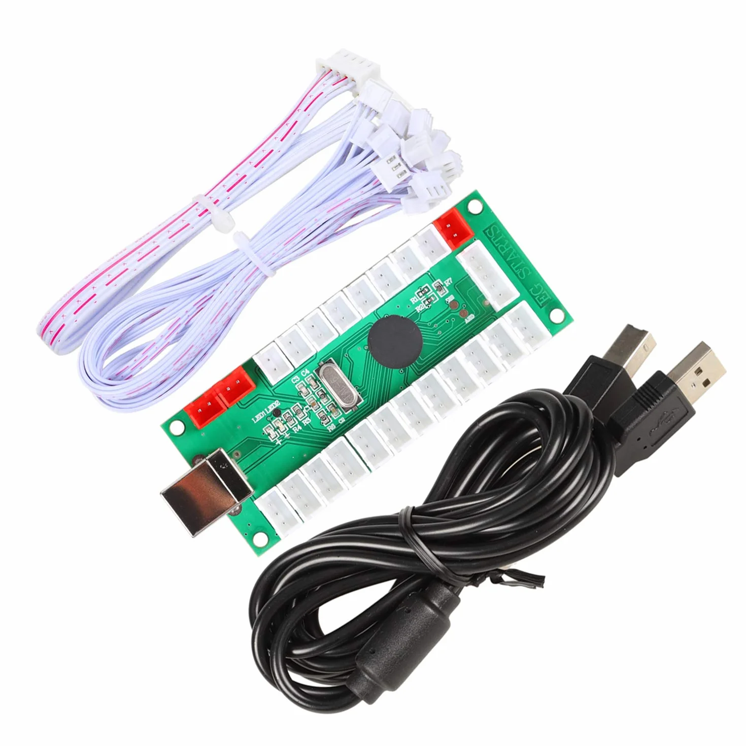 4 Player Classic fai da te Joystick Arcade Kit Parts USB Encoder per PC controlla Games + 4/8 Way Stick + 5V portato pulsanti luminosi per console per videogiochi Mame Raspberry Pi & 4 colori