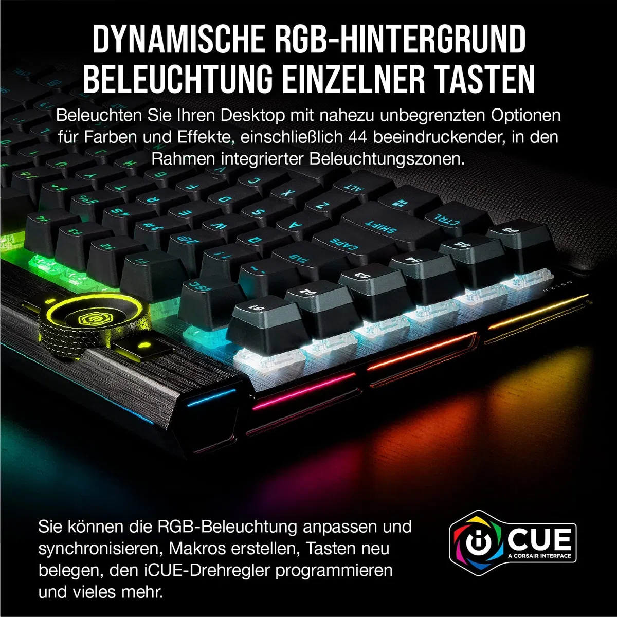 CORSAIR TECLADO (ALEMAN) K100 RGB OPTISCH-MECHANISCH OPX BLACK