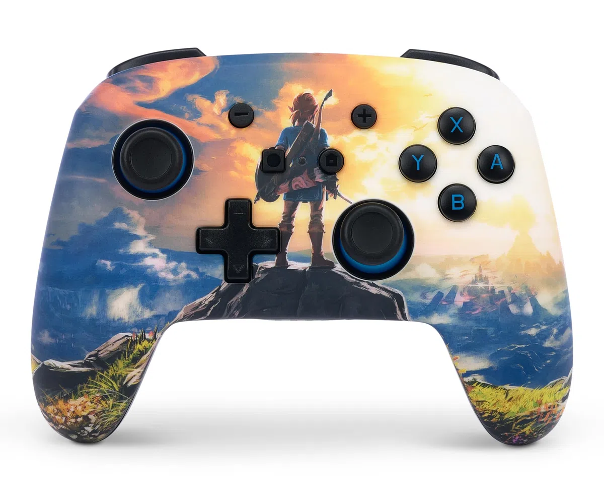PowerA Controller wireless migliorato per Nintendo Switch/Switch 2/Switch Lite/OLED Model - Kingdom of Hyrule - Gamepad, controller di gioco, licenza ufficiale