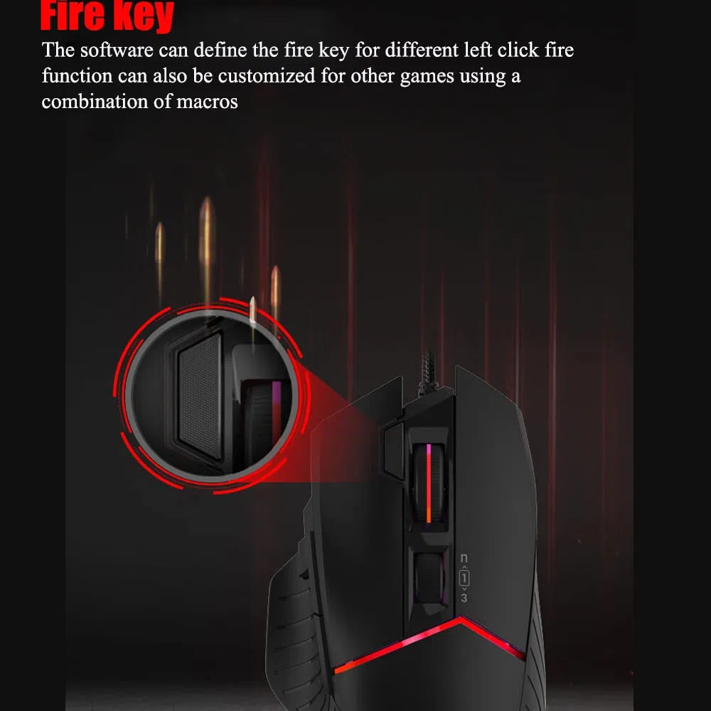 Mouse da gioco W95 Max, 12000 CPI regolabile per computer desktop per computer portatili sanguinanti e cablati Macro Programmazione PC Mouse da gioco elettronico da competizione Mouse da ufficio