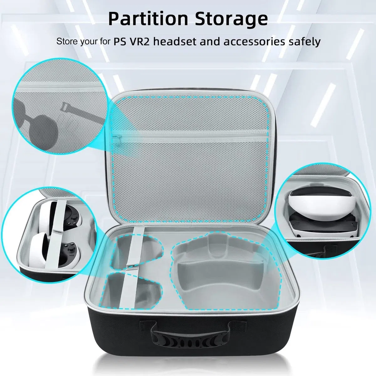 Custodia Cover per PS VR2, Custodia Rigida Impermeabile in EVA Custodia Protettiva da Viaggio Custodia Custodia Custodia per PS VR2 All-in-one VR e Accessori, Custodia Portatile