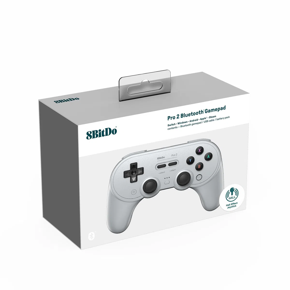 8Bitdo Pro 2 Bluetooth Controller for Switch, Hall Effect Joystick Update, Wireless Gaming Controller for Switch, PC, Android, and Steam Deck & Apple (Gray Edition)
