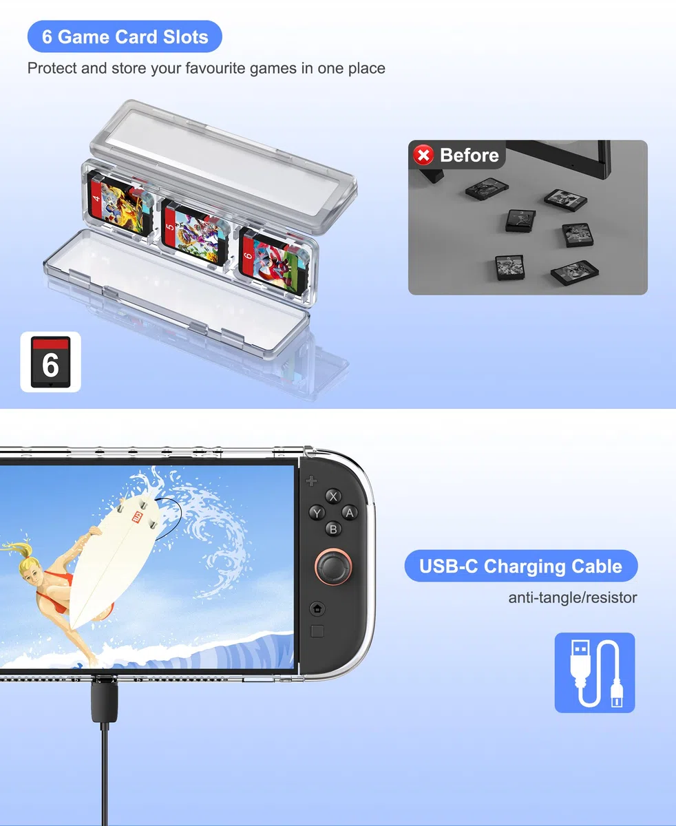 CYOYPPY Orzly, custodia da viaggio compatibile con Nintendo Switch e New Switch OLED Console da viaggio per accessori e giochi
