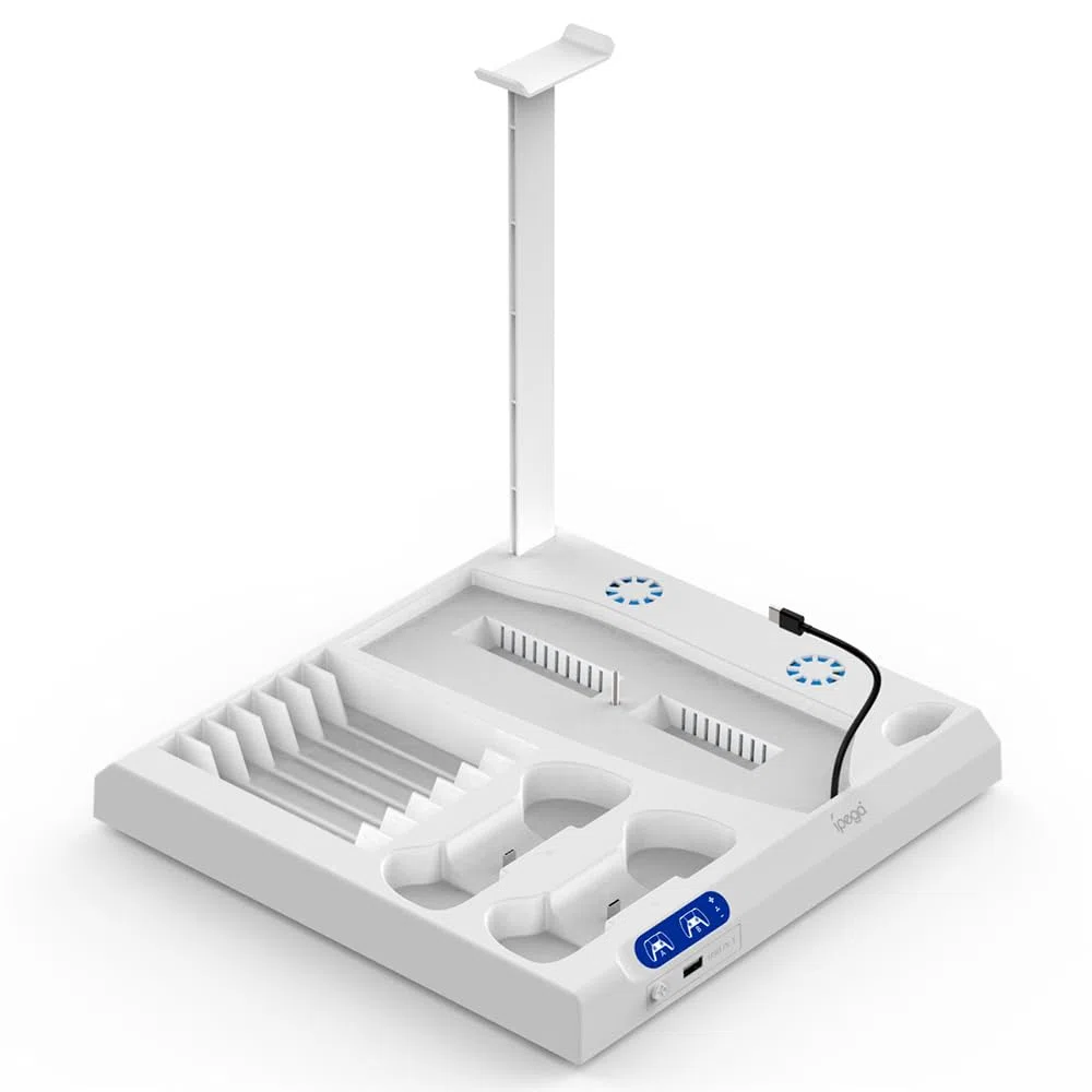 BeisDirect Supporto di raffreddamento sottile e caricabatterie per console PS5/PS5 Slim, supporto di raffreddamento verticale multifunzionale per console Playstation 5 Slim con stazione di ricarica