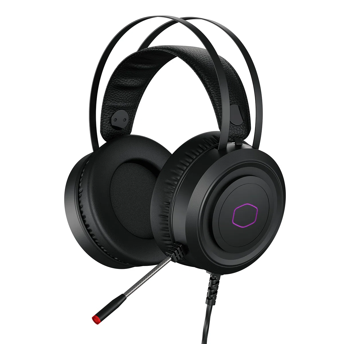 Cooler Master CH321 Cuffie Gaming Over-Ear - Driver Audio al Neodimio da 50mm, Microfono Omnidirezionale, Padiglioni Rimovibili in Pelle PU, Compatibile con PC e Console - USB tipo A