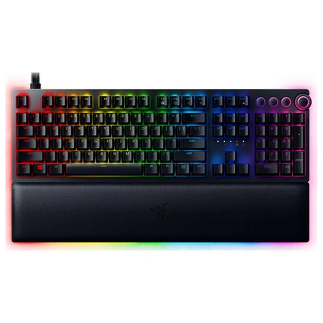 Razer Tastiera da gioco analogica Huntsman V2: controllo regolabile tramite interruttori ottici analogici - Modalità Trigger Rapid - Illuminazione Chroma RGB - Poggiapolsi magnetico - Tasti