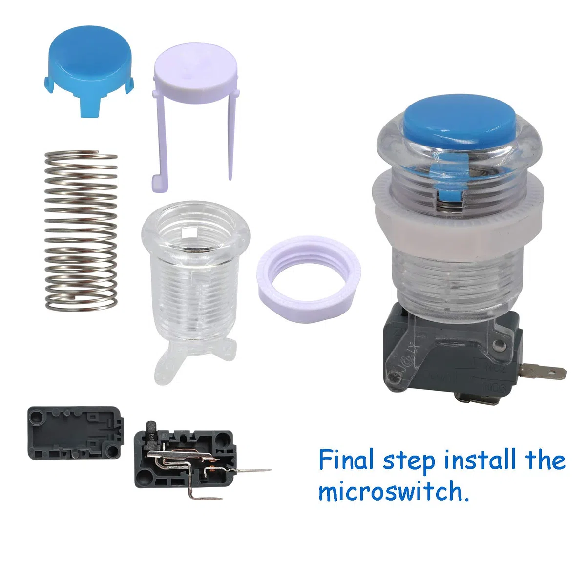 SJ@JX Arcade Game 2 Player Controller DIY Kit Microswitch Button 4&8 Way Joystick Zero Delay USB Encoder Fighting Stick Handles Console for PC MAME Raspberry Pi Retropie