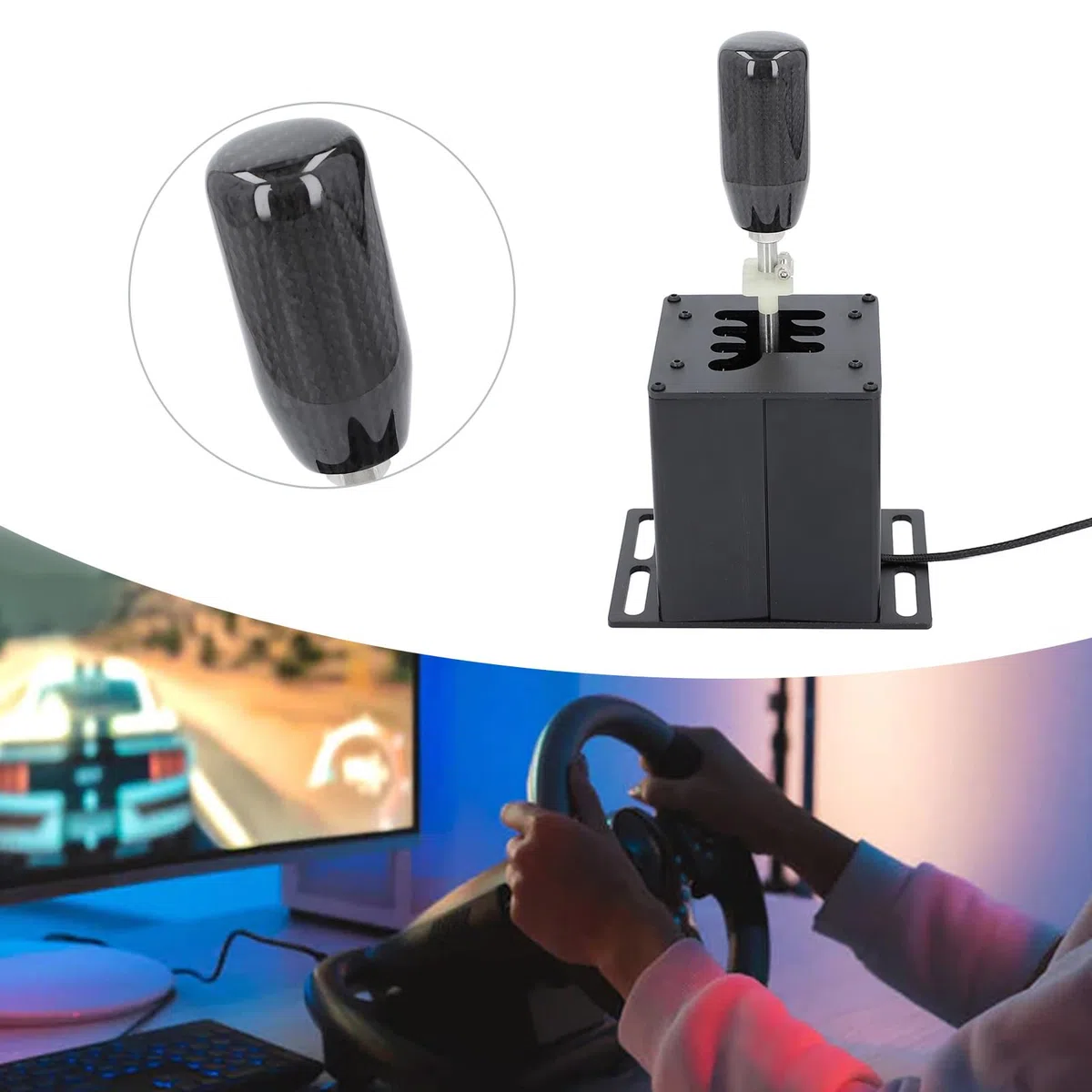 TOPINCN Simulatore di Gioco di Corse USB per PC, Ad H con Sensazione Autentica per Volante G27 G29 T300, Compatibile con Giochi di Corse Sim ATS ETS