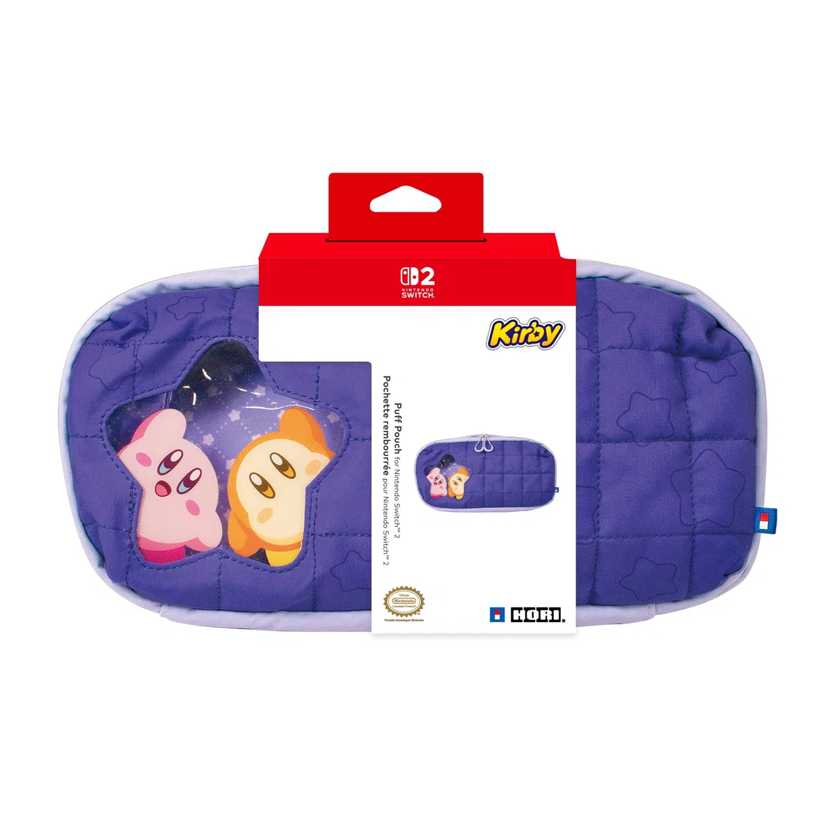Hori Puff Pouch (nero) Custodia da trasporto per Nintendo Switch 2 – Licenza ufficiale da Nintendo, Kirby & Waddle Dee, medie dimensioni