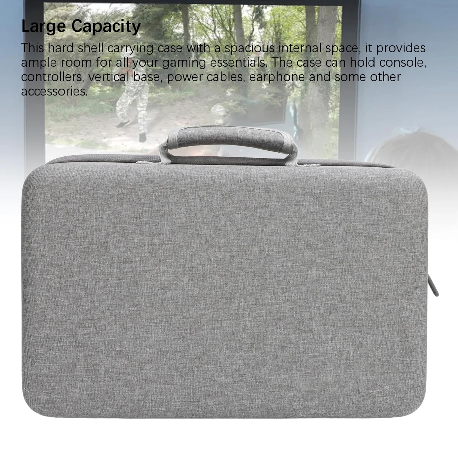 Custodia da Trasporto Rigida, Custodia da Viaggio Compatibile con Controller Console, Custodia Impermeabile Grigia, con Tracolla Regolabile
