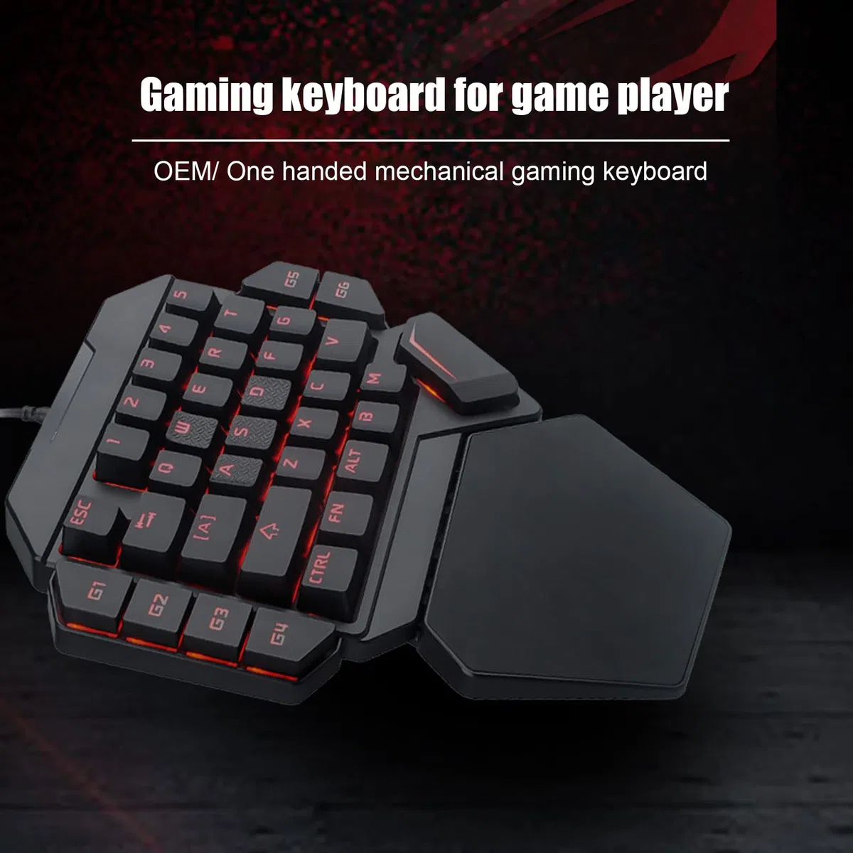 Tastiera con Una Sola Mano, 6 Tasti Multimediali Programmabili, con Supporto per Poggiapolsi, Retroilluminazione RGB, Design Ergonomico, Mini Tastiera da Gioco Portatile a 35 Tasti per PC Gamer