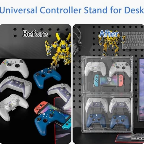 Supporto per controller e cuffie, in acrilico, per controller e cuffie, compatibile con Xbox, PS5, PS4, PS3 e Switch Pro
