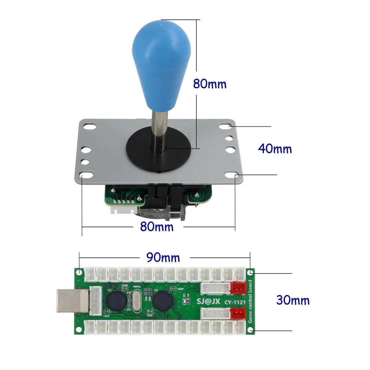 SJ@JX Arcade Game 2 Player Controller DIY Kit Buttons with Logo Coin X Y Start Select 8 Way Joystick USB Encoder for PC MAME Raspberry Pi