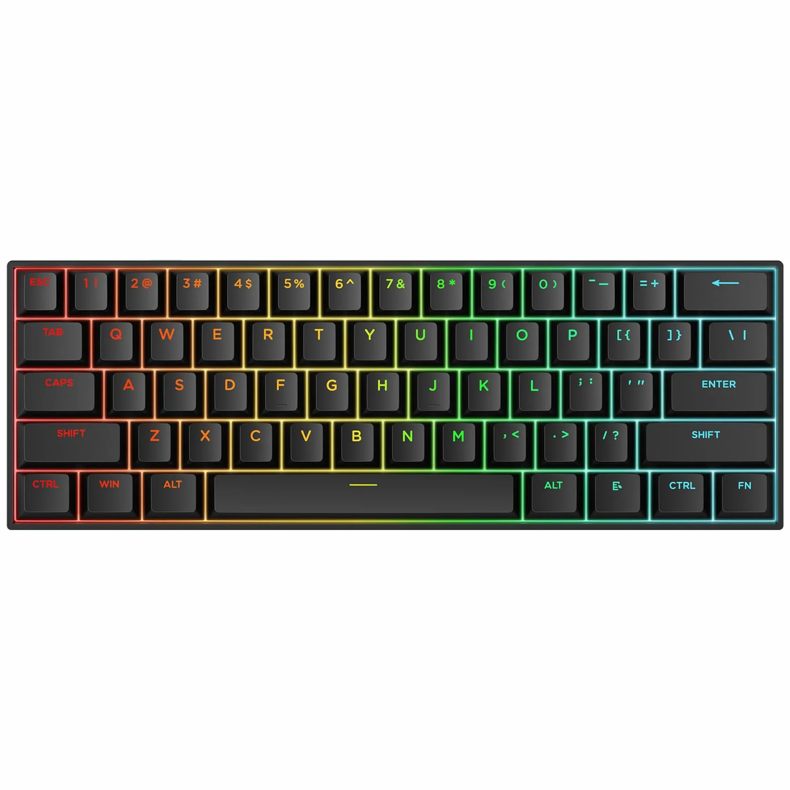 MCHOSE ACE60 HE Tastiera 8000Hz Rapid Trigger, Precisione RT da 0,01 mm, Tastiera Gamer cablata 60% con Interruttore Magnetico, Azionamento Regolabile, SOCD e Snap Key, Nero