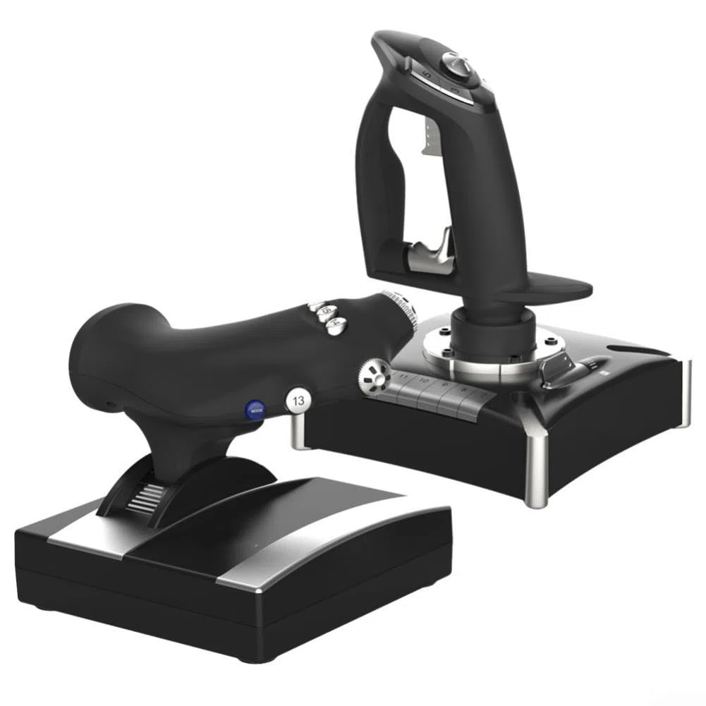 Controller di volo simulato per PC, per PS4, per Xbox, joystick a doppia leva per giochi di aviazione, controller ergonomico in ABS, sistema di controllo del volo compatto con