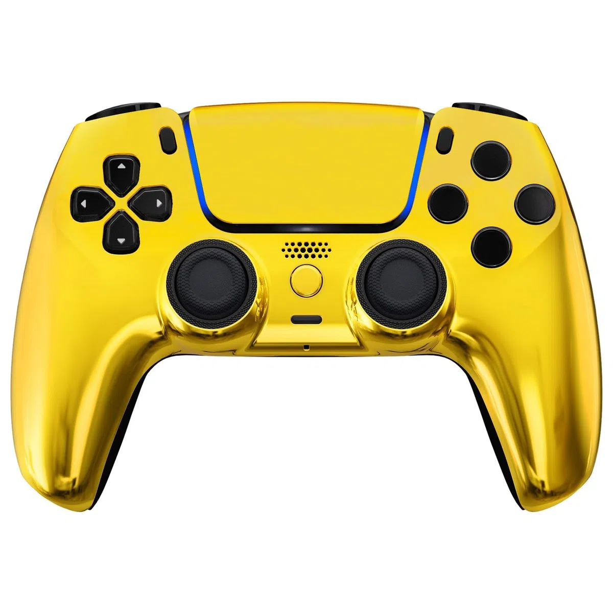 MODDEDZONE Controller personalizzato serie M per PS5 - Design personalizzato wireless di qualità OEM per controller Playstation 5 - Stili diversi e unici per giochi migliorati (oro cromato)
