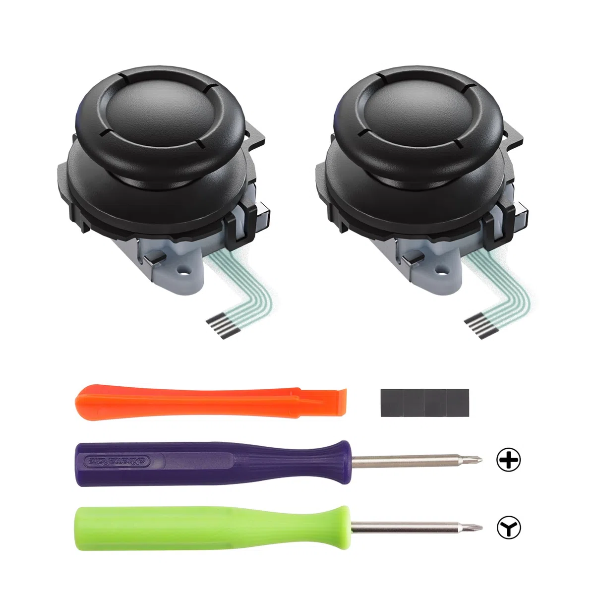 eXtremeRate Cover Tasti Kit + Levette Analogiche 3D Ricambio per Nintendo Switch 2 Controller - Nero