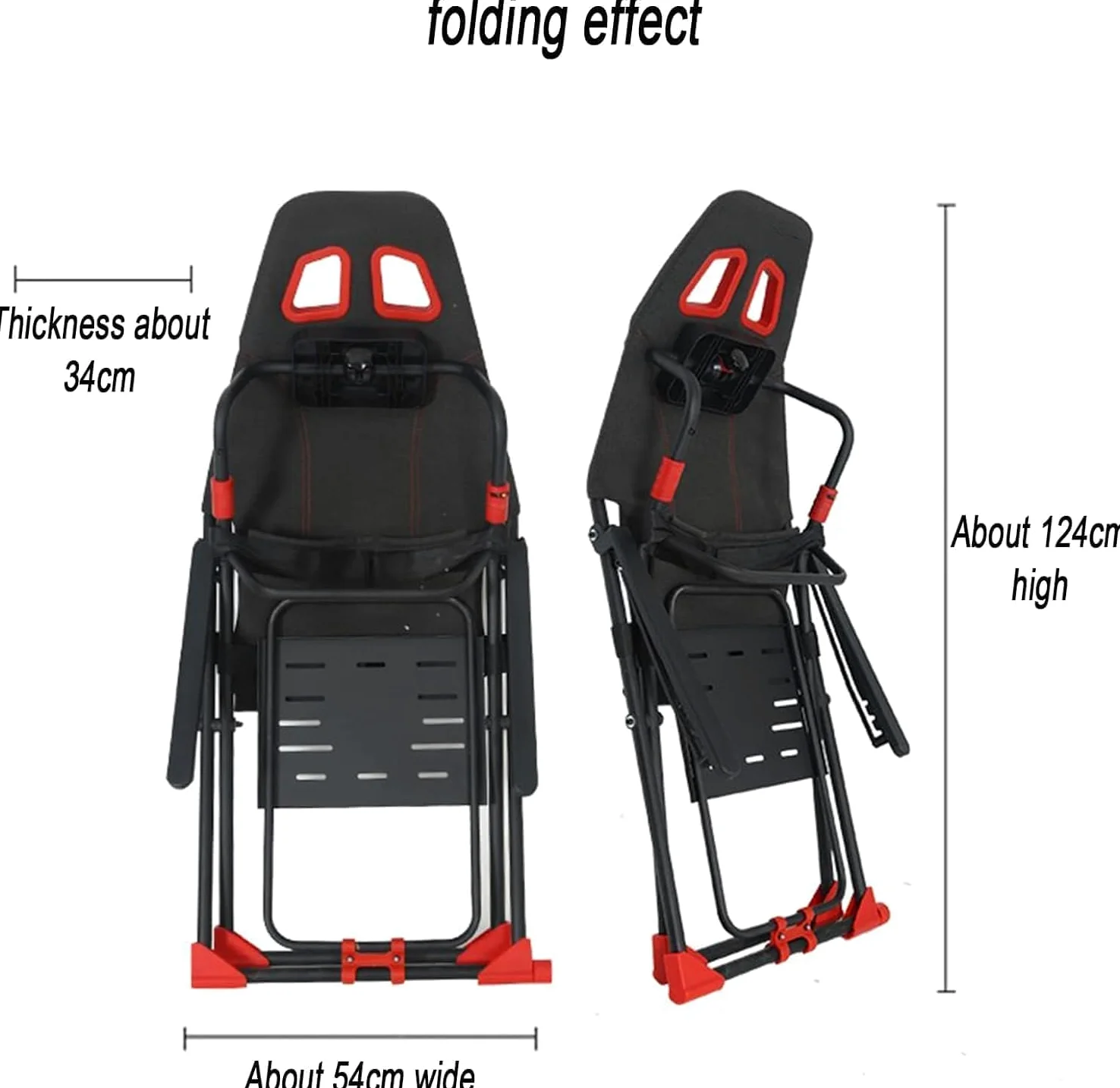 Simulatore di corsa regolabile con sedile ergonomico pieghevole, supporto per ruota compatibile con Xbox, PS4, PC