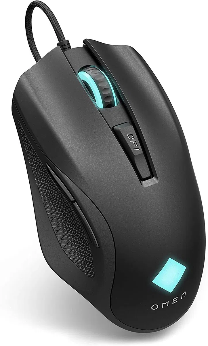HP OMEN Vector Mouse, 6 Tasti Programmabili, DPI 100 a 16.000, Sensore Precisione OMEN Radar 3, LED Personalizzabili, Rotella Scorrimento, Cavo USB Cablato, Regolazione Peso fino 25 g, Nero