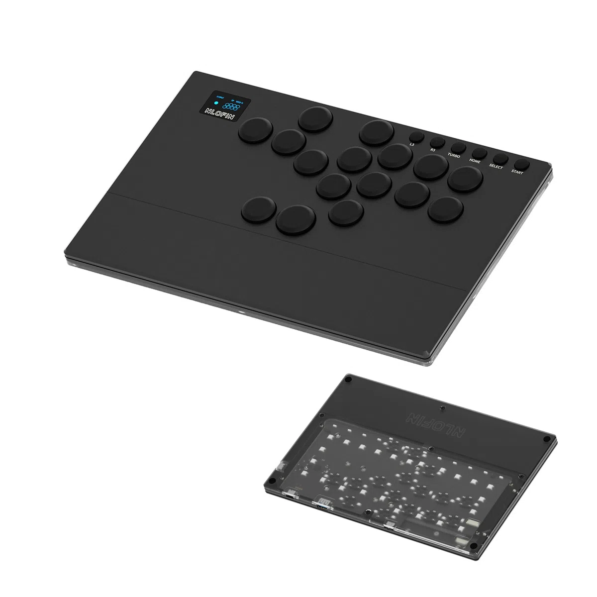 NLOFIN Leverless Arcade Stick 16Keys All-Button Leverless Controller (Nero)