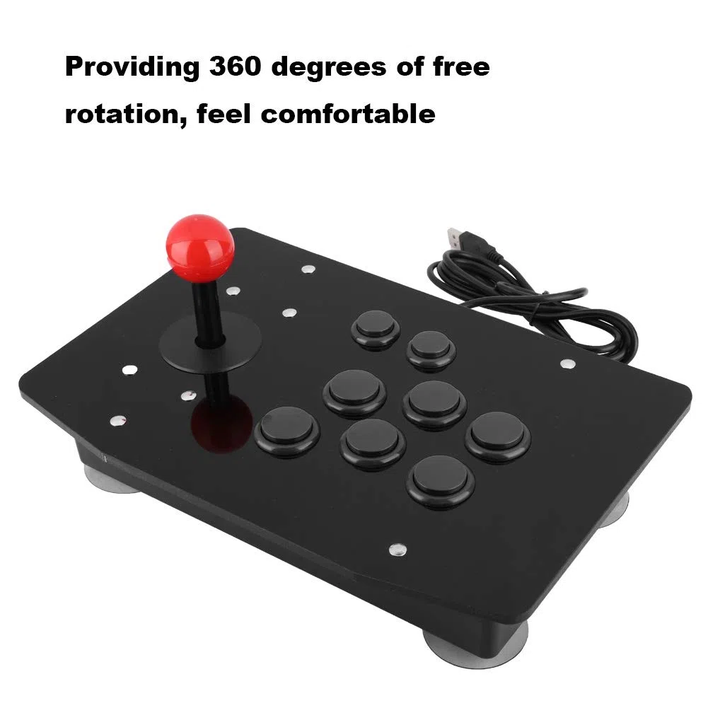 Controller Arcer Rocker, Joystick di Gioco Rocker USB Controller di Gioco a 8 Pulsanti 3D a 8 Pulsanti (Nero)