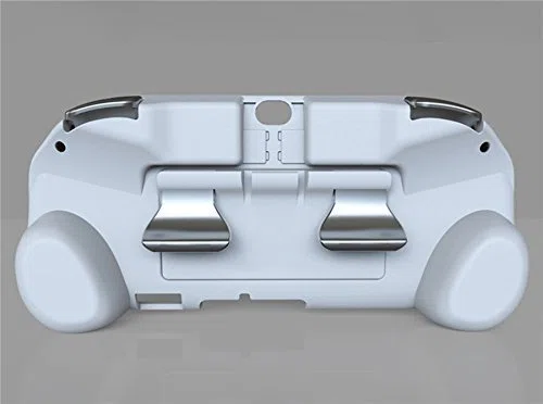 L3 R3 - Custodia opaca con impugnatura per joypad e pulsante di attivazione L2 R2 per console di gioco PSV1000 PSV 1000 PS VITA 1000, colore: nero (bianco)