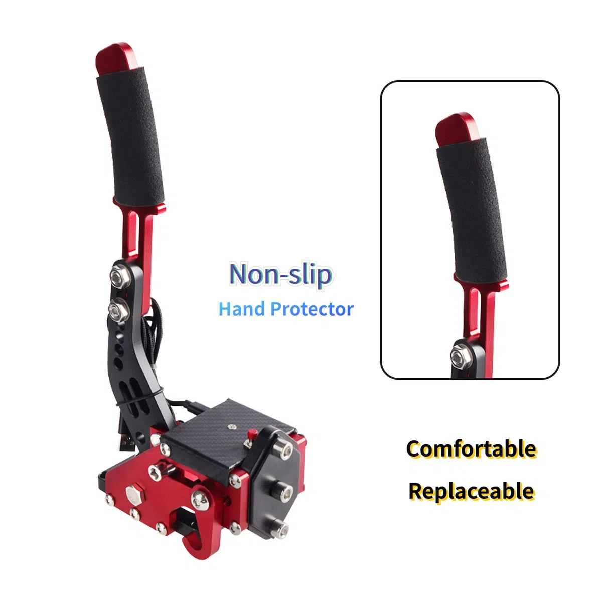 Areyourshop USB3.0 14Bit PS4/PS5 Handbrake for Racing Games Steering Wheel Stand G29 Red