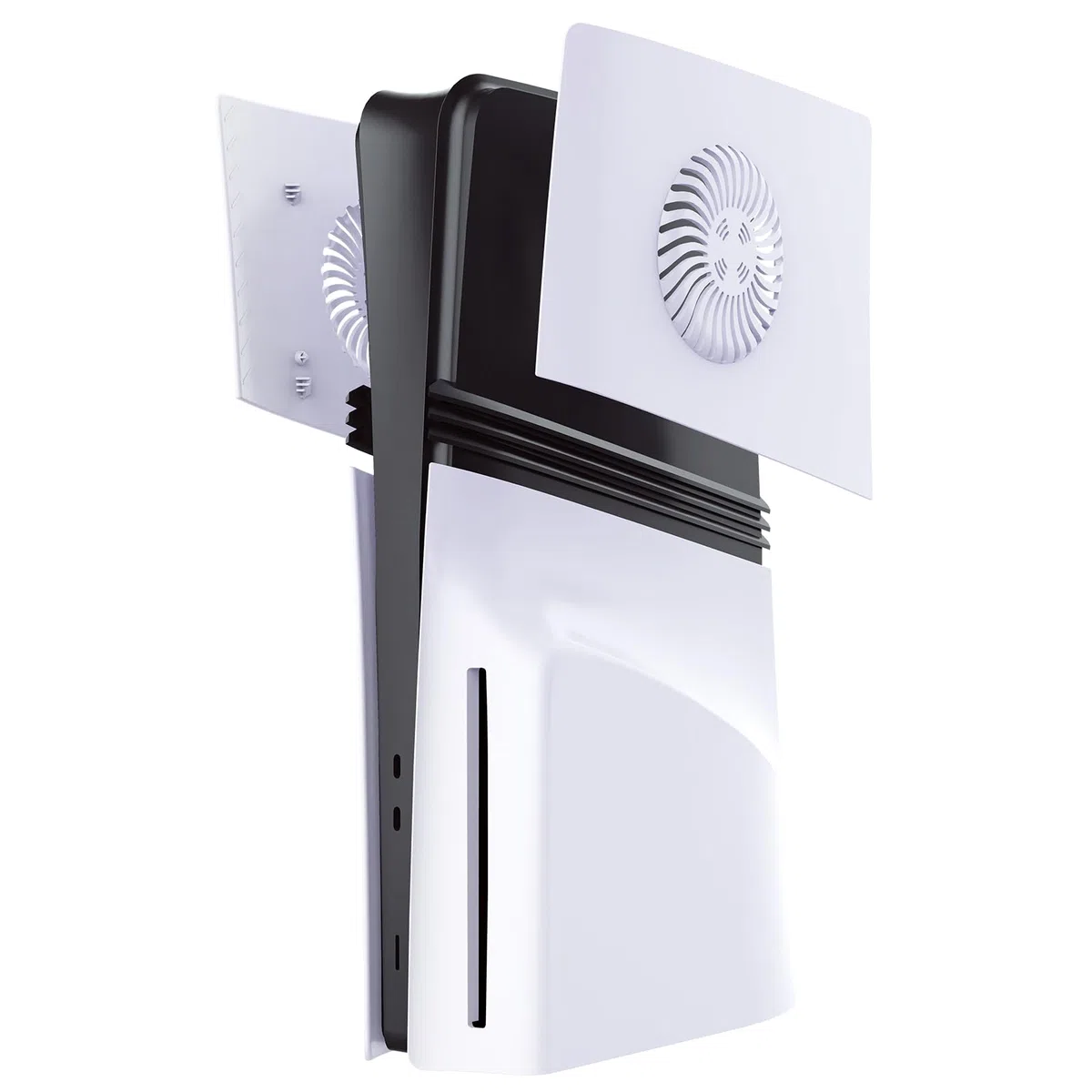 Piastre di Copertura Frontalino per PS5 Pro Console, Guscio Laterale di Ricambio Mezza Coperchio Superiore Destro e Sinistro con Prese D'aria Accessori per PS5 Pro Digital/Disc Edition