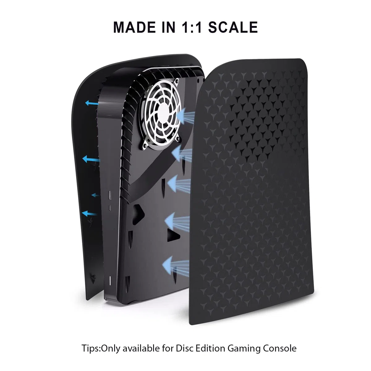 Piastre frontali per console PS5, accessori Playstation 5 con ventole, con filtro antipolvere per prese d'aria di raffreddamento, custodia antiurto in ABS - edizione digitale