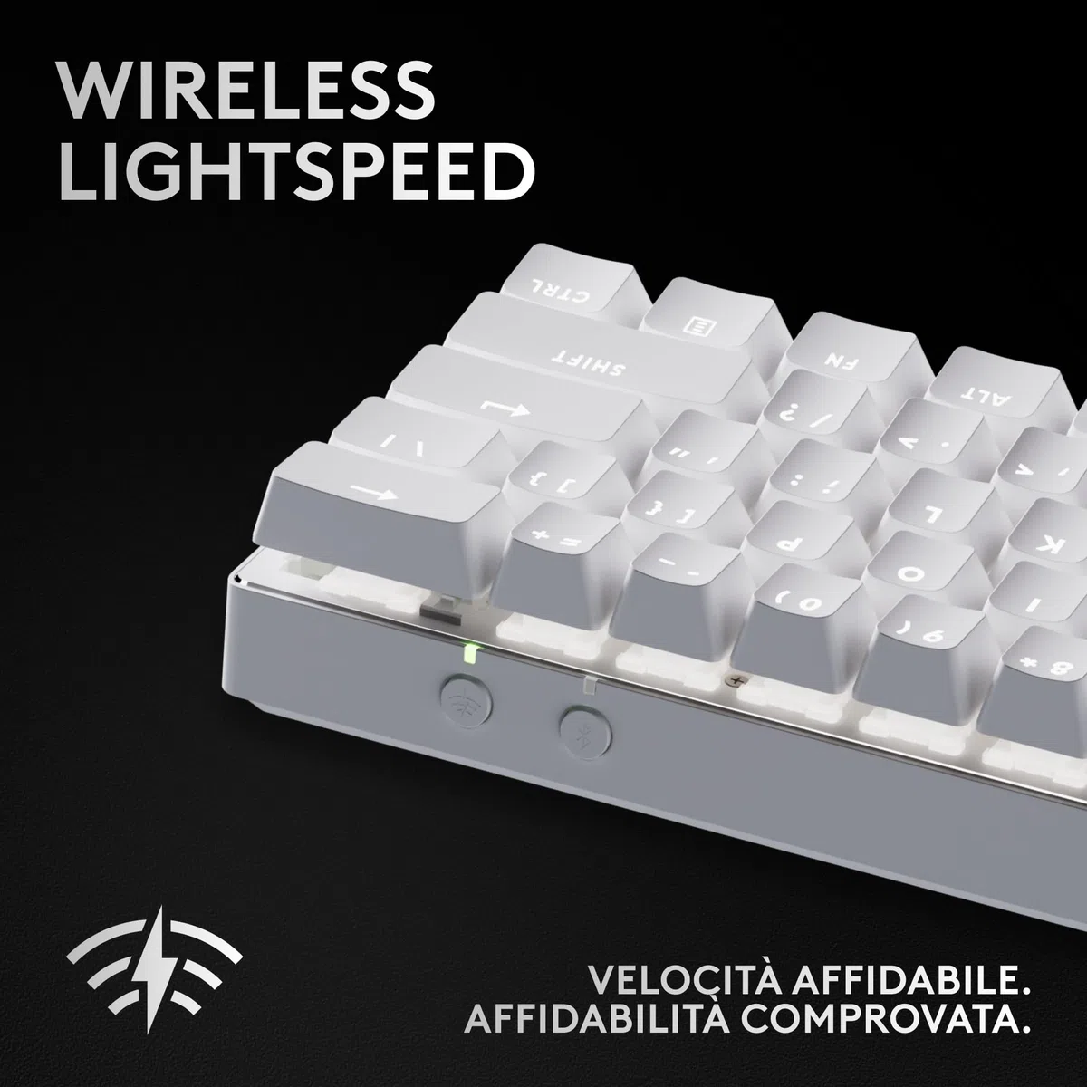 Logitech G PRO X 60 LIGHTSPEED, Tastiera Gaming Wireless, Tastiera Meccanica 60% Ultra Compatta TKL, LIGHTSYNC RGB, Copritasti in PBT Bicomponente, Tattili Optical, Windows PC QWERTY US INTL - Bianco