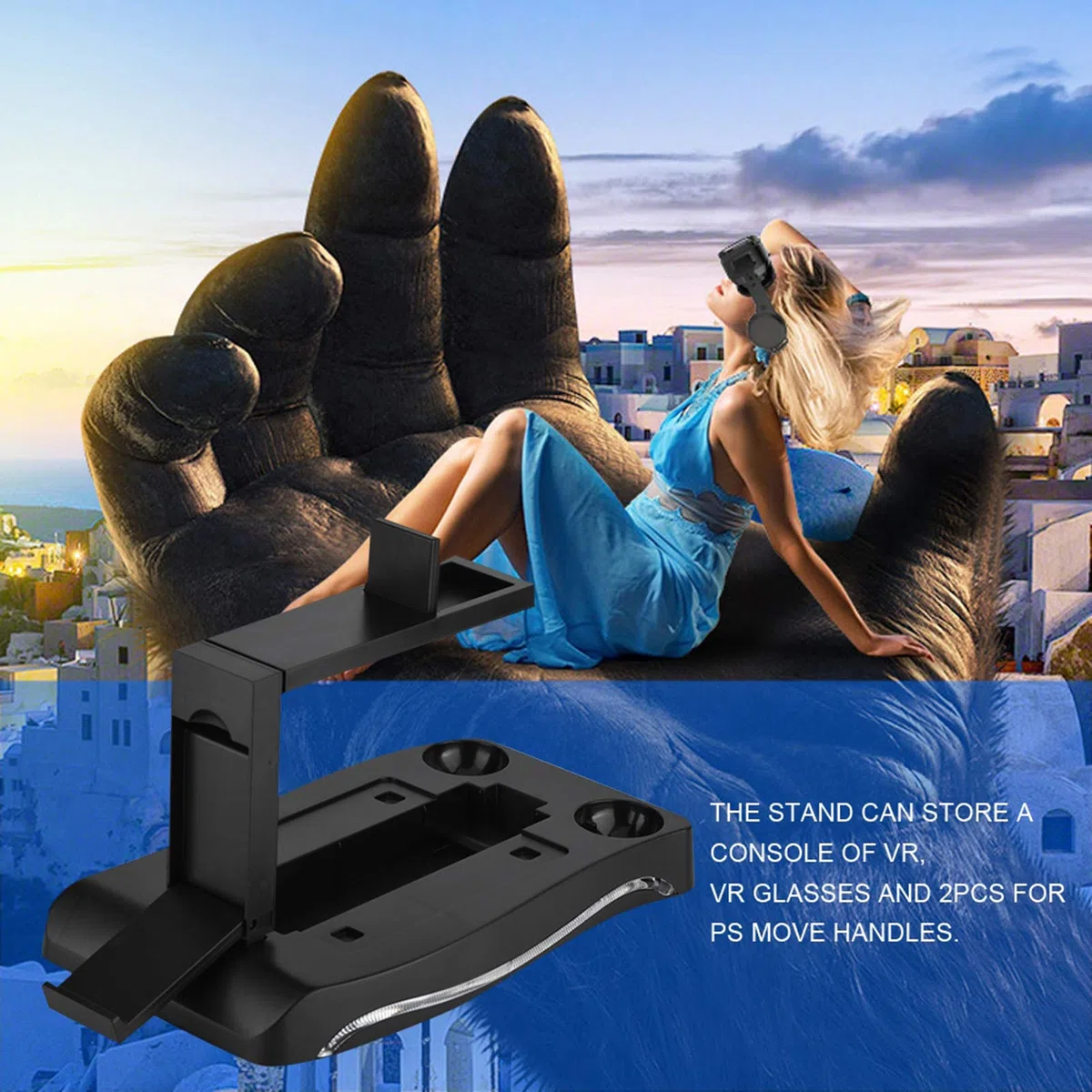 Docking Station Vr Auricolare E Sensori Di Movimento Vr Stazione Di Ricarica Abs Nero Per Vr Controller Stazione Di Ricarica Dock Stand Ricarica Dock Station Supporto