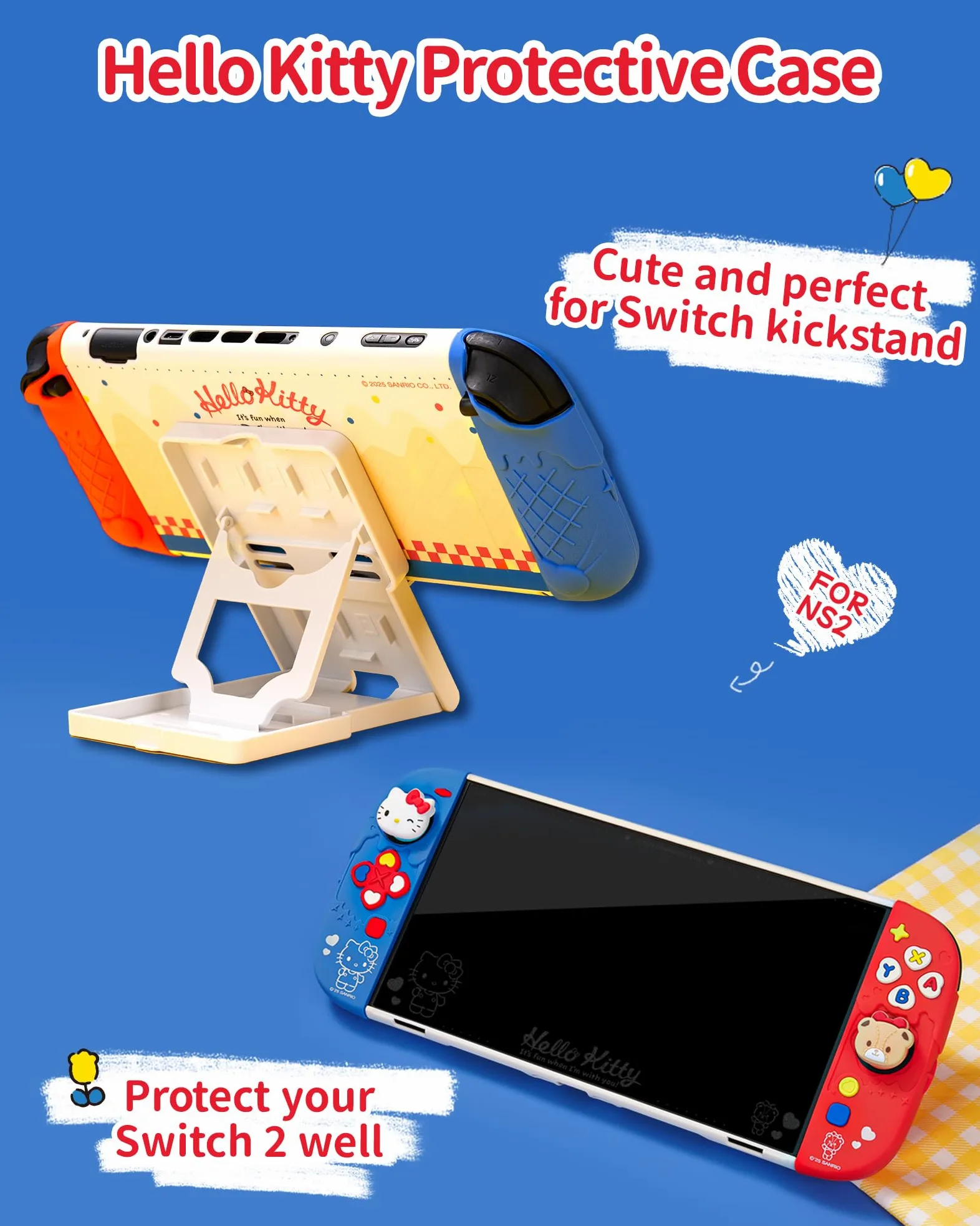 Kuitmor Kit Accessori 7 in 1 per Switch 2 - Kit Protettivo con Custodia da Trasporto, Pellicola Protettiva, Portaschide di Gioco, Supporto, Copiglia Analogiche e altro (Per Switch 2025)