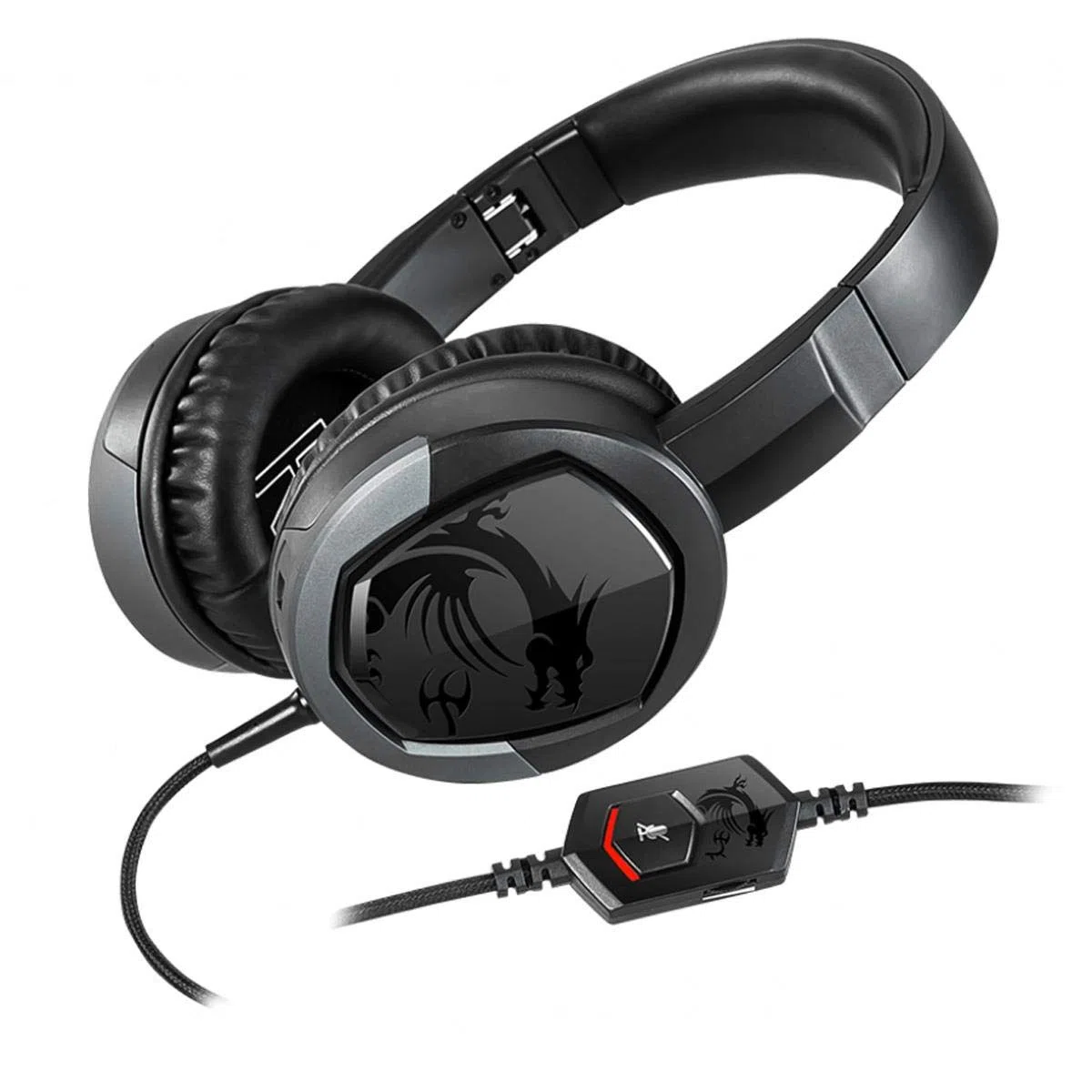 MSI Gaming Microphone Cuffie da Gioco Leggere e Pieghevoli con Design ad Archetto