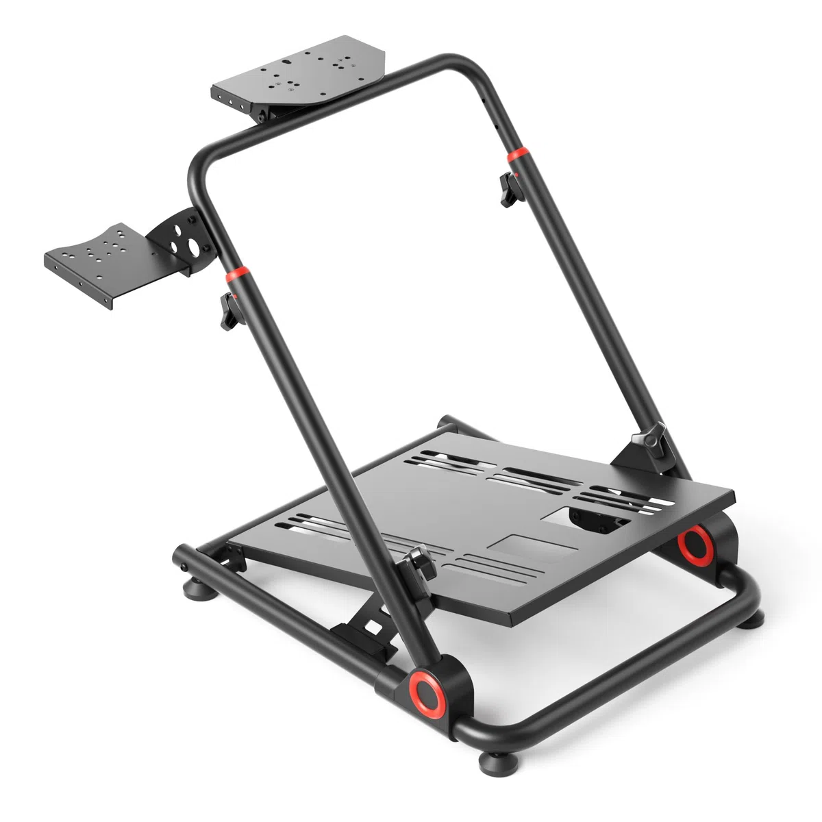Wiltec Supporto per volante e pedaliera, 68 x 82 x 83 cm, postazione volante richiudibile per sim racing, fissaggi per volante, leva del cambio e pedali
