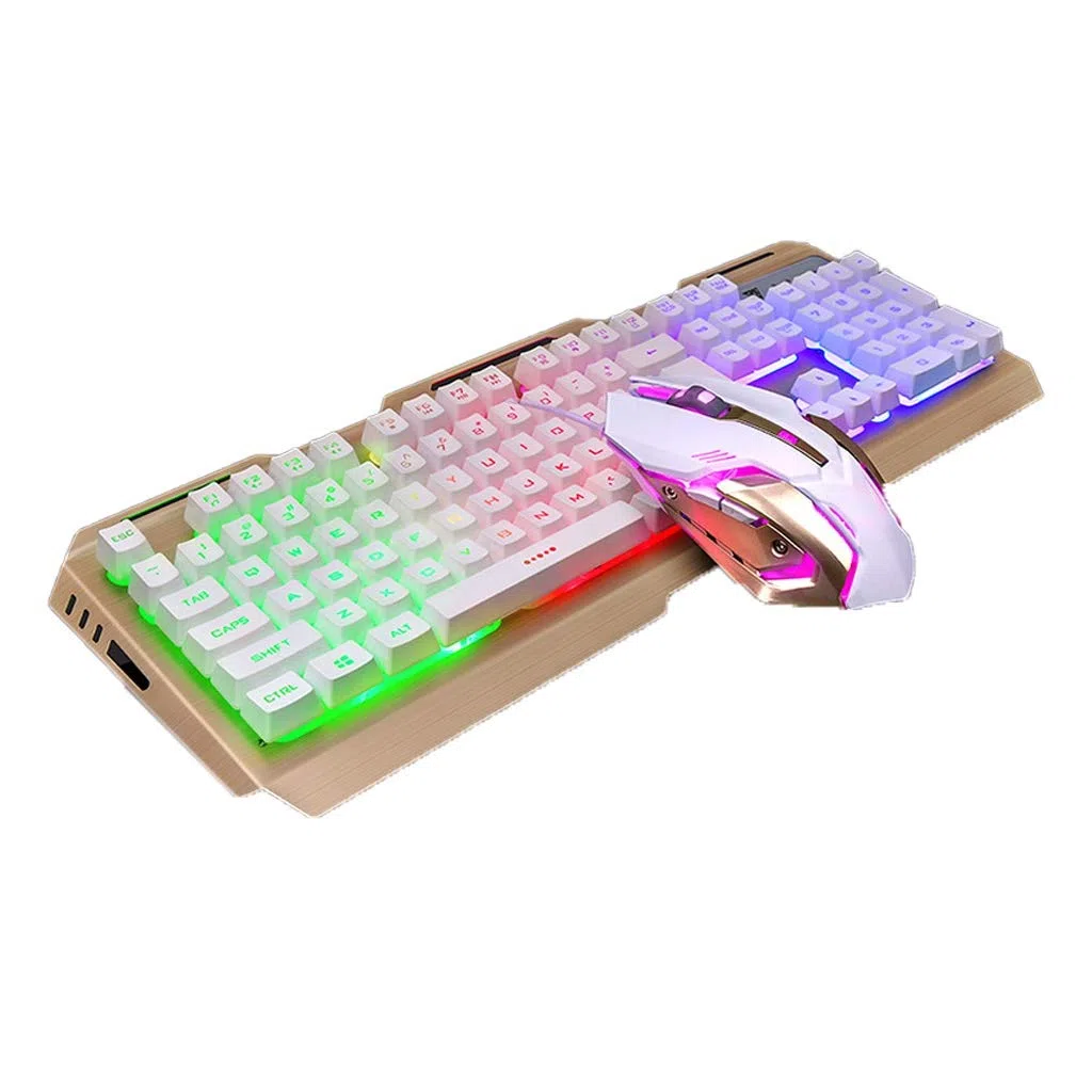 ARCH Manipolatore Kit Tastiera E Mouse, Tastiera Gaming del Computer Portatile Desktop Wired Tastiere da Gioco, Ha Fissato Il Mouse con Gomma Antiscivolo Ruote for Windows PC Gamers (Color : C)